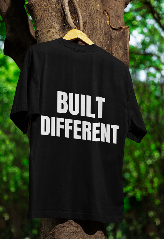 "Built Different" Black Tee – Stand Out, Stay Unique