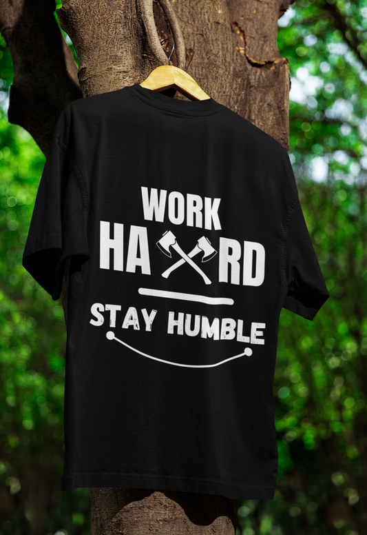 "Work Hard Stay Humble" Black Tee – Ambition Meets Humility