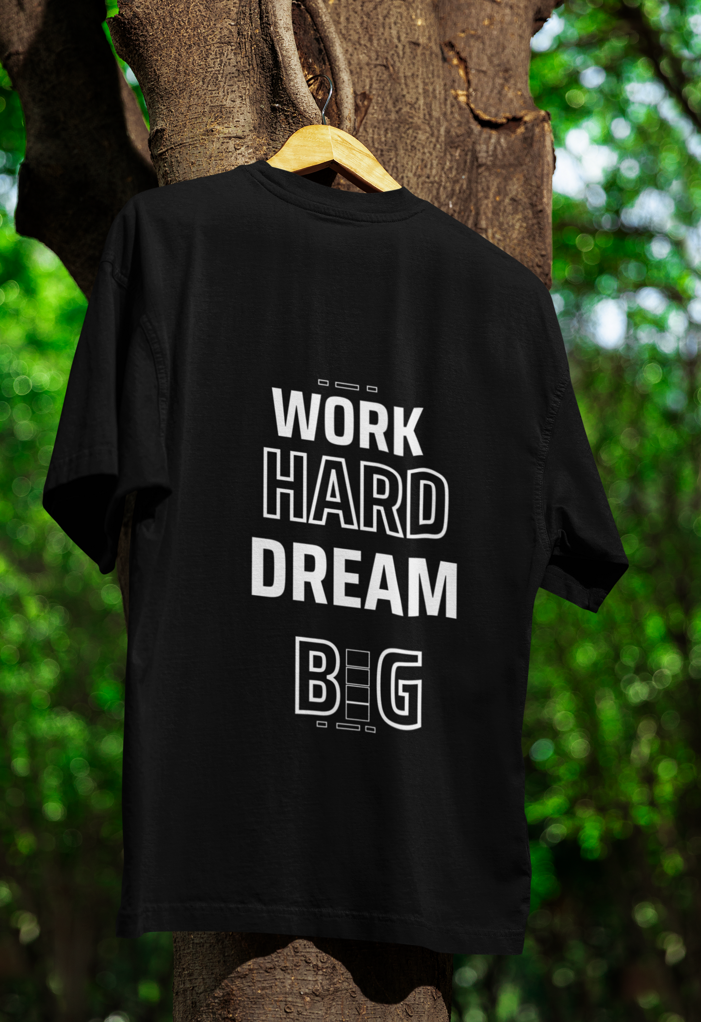 Black "Work Hard, Dream Big" Motivational T-Shirt