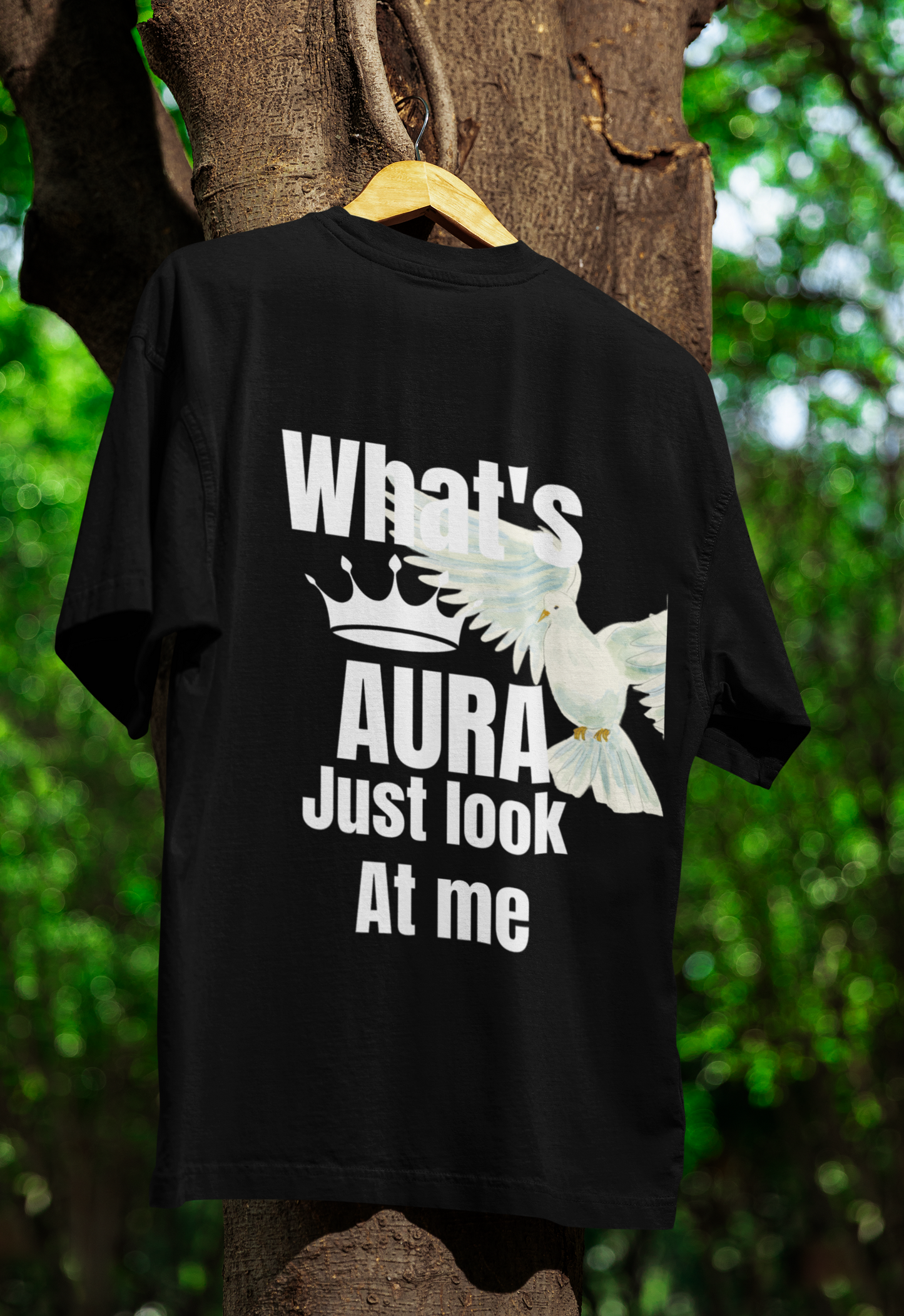 "What's Aura? Just Look at Me" Black Tee – Confidence in Every Step